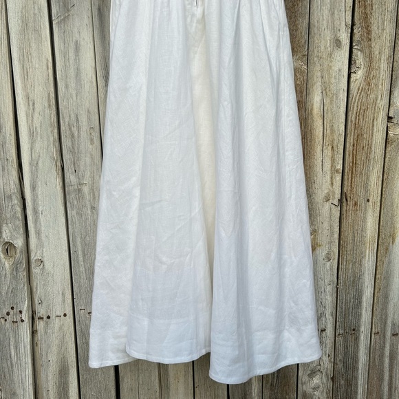 New Reformation Balia Linen Midi Dress White 4 - Picture 14 of 16